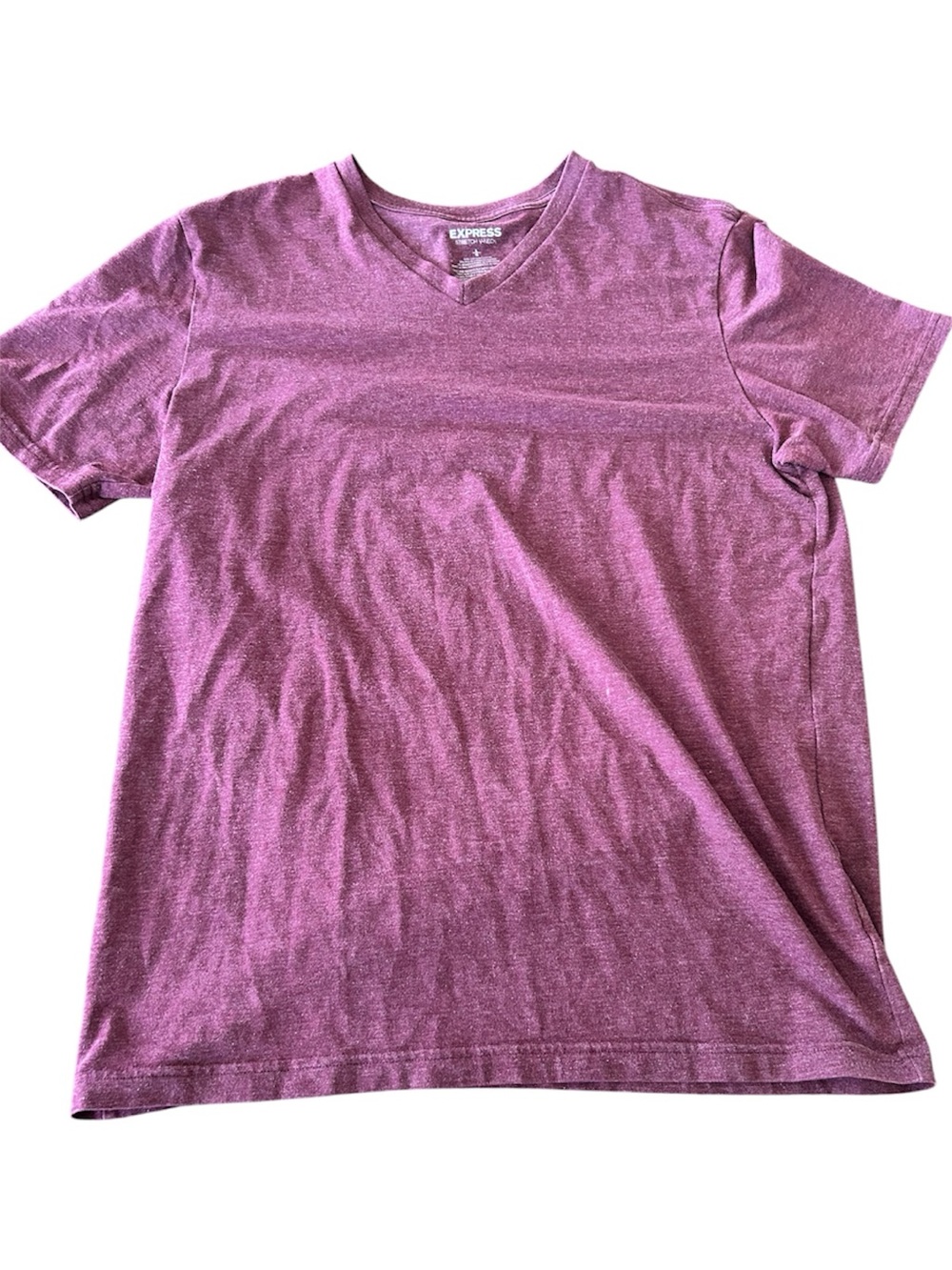 Express stretchy v neck maroon t shirt